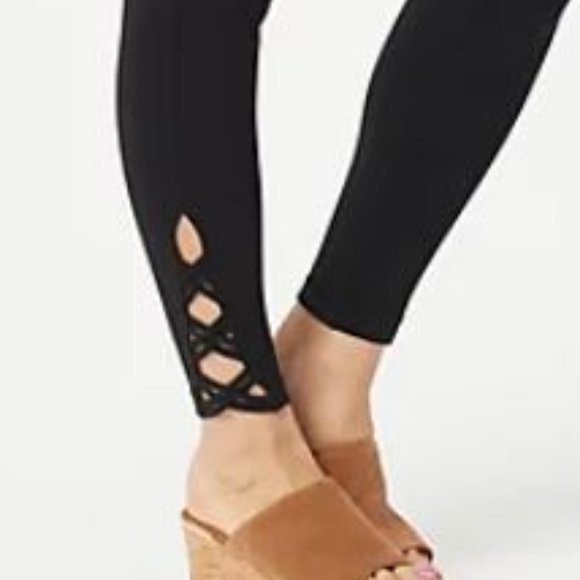 Susan Graver Petite Weekend Cotton Spandex Legging NAVY  7305 - Picture 3 of 3